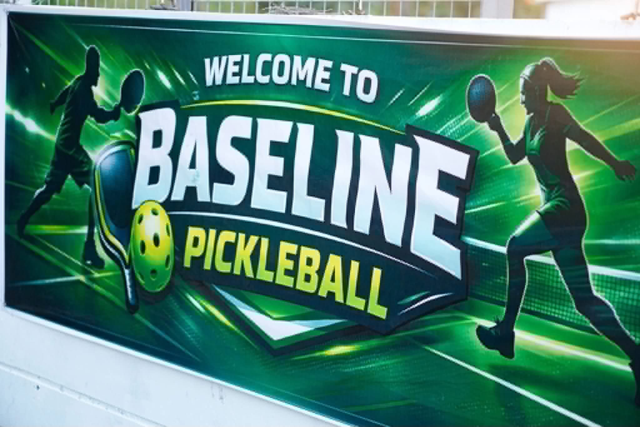 The welcome banner at the court at Baseline Pickleball, Tubod, Toledo City, Cebu